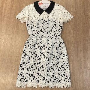 Aqua black & white Aline dress Size Small
